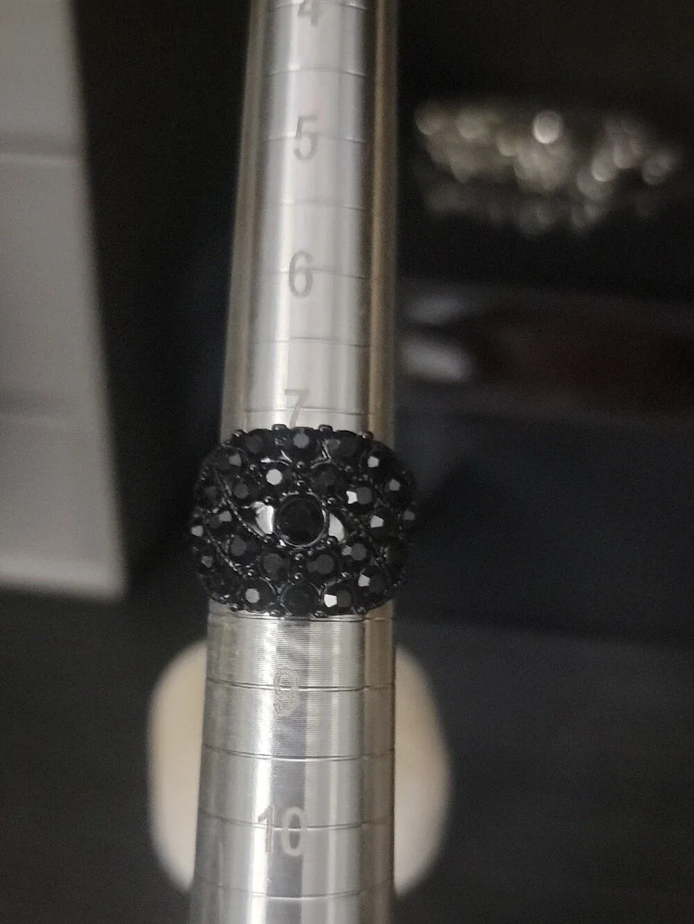 Black Crystal Dome Ring - Women Jewelry